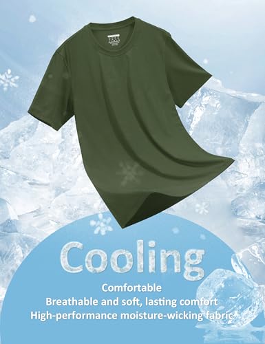 Image of MAGCOMSEN Mens T-Shirts Short Sleeve UPF 50+ Lightweight Moisture Wicking Basic Crewneck Casual Summer Cooling T Shirt