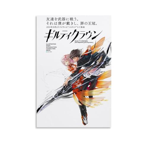 WYYRAB Guilty CrownWall Decoration Waterproof Canvas Poster High-definition Printing Suitable for Bedroom Living Room Coffee Shop DecorationUnframe-style20x30inch(50x75cm)