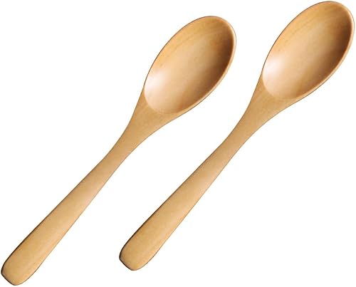 Miniatura 10 de 8 cucharas de madera de haya natural de 6 pulgadas y 5.9 in, cucharas de madera, cucharas de sopa pequeñas, cucharas de servir, cucharadita de