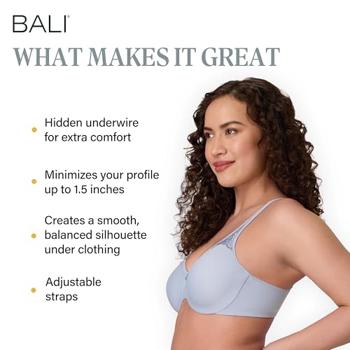 Image of Bali Women's Minimizer Bras for Women - Passion for Comfort Underwire Bras - Adjustable Support, Plus Size Women