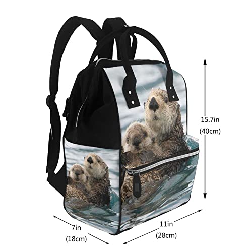 Sac à langer grand volume Otter imprimé et imperméable avec poches multiples