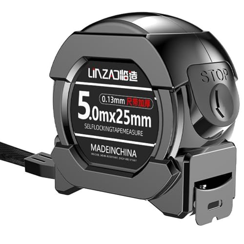 Cinta MéTrica De 5 M – Cinta MéTrica Profesional Resistente Remachada Con Pinza Para CinturóN Y Sistema De Enrollado – Rollo De 10 M Con Bloqueo