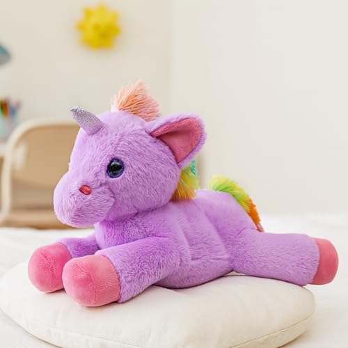 Image of Mirada Floppy Unicorn Soft Toy Purple | Magical Unicorn Plush Gift for Girls & Kids | Cute Animal Soft Toys for Kids, Stuffed Animals, Cuddle Toy, Baby Gift, Plush Toy for Girls & Boys | 45cm