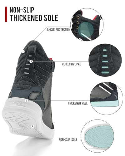 image for BORLENI Motorcycle Boots Street Riding Shoes Anti-Slip Outdoor Trekkin