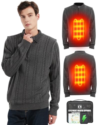 CYCYHEAT Heated Jumper Jacket for Men and Women 7.4V Lightweight Heated Coat with 10000mAh Battery