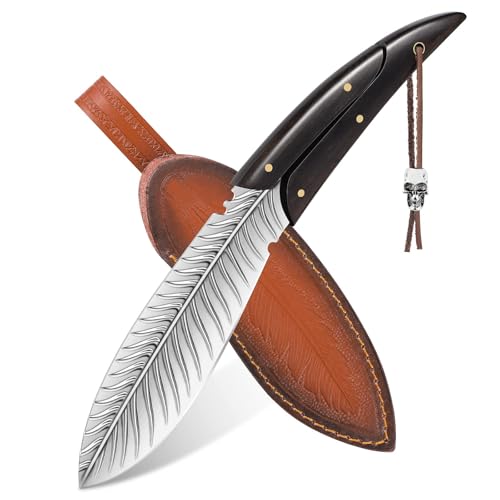 Freelander Outdoor Survival Messer, Full Tang Feststehende Klinge Camping Messer