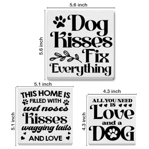 3-Pcs-Dogs-Wood-Signs-Decor-Dog-Lover-Wood-Block-Signs-Farmhouse-Dog-Themed-Wooden-Box-Signs-Decorations-for-Home-Tiered-Tray-Desk-Table-Shelf 3 Pcs Dogs Wood Signs Decor Dog Lover Wood Block Signs Farmhouse Dog Themed Wooden Box Signs Decorations for Home Tiered Tray Desk Table Shelf