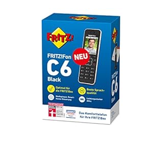 FRITZ!Fon 20002964 C6 Black Téléphone DECT Identification de l'appelant Noir