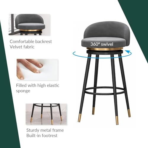 Tabourets de bar confortables avec dossier ergonomique pour éviter le mal de dos - 2