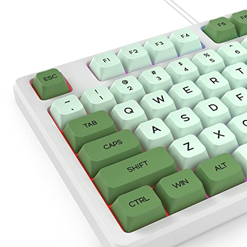 Image of Fogruaden 75% Mechanical Keyboard with Red Switch, RGB Backlit Gaming Keyboard, 87 Keys Compact TKL Wired Keyboard for Win /Mac Laptop PC Gamer - Matcha