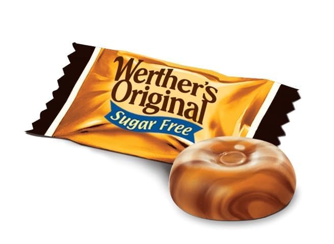 Storck Werther's Original Sugar Free Chocolate Flavour Hard Candies, Each 42g, Pack of 2 with Free Flavourito Kunafa Pistachio Chocolate, 20g (Product Of Germany) By Decadent Foods 2