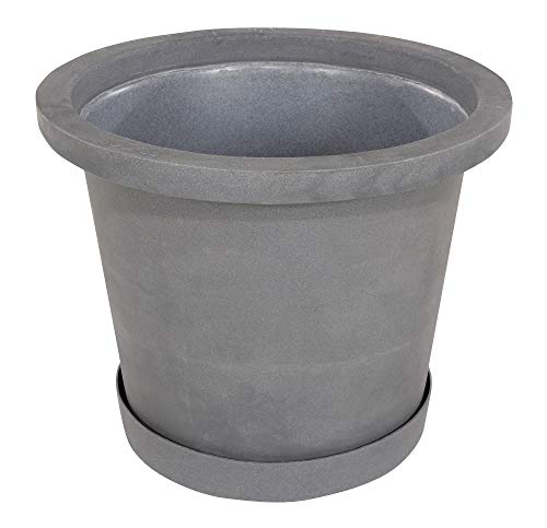 Vestil OG-IP-65-GGY Plastic Industrial Planter 36-1/4 in. x 36-1/4 in. x 29-5/8 in. 65 Gallon 800 Lb. Capacity Granite Gray