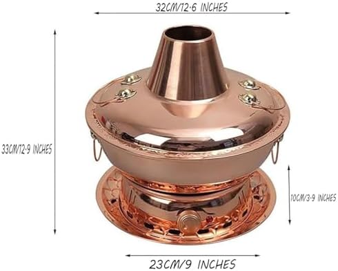 Chinese Copper Hotpot, Thick Monian Cattle Design, Electric Dual Heating Base, Easy Clean Split Design, Perfect for Family Gatherings & Parties