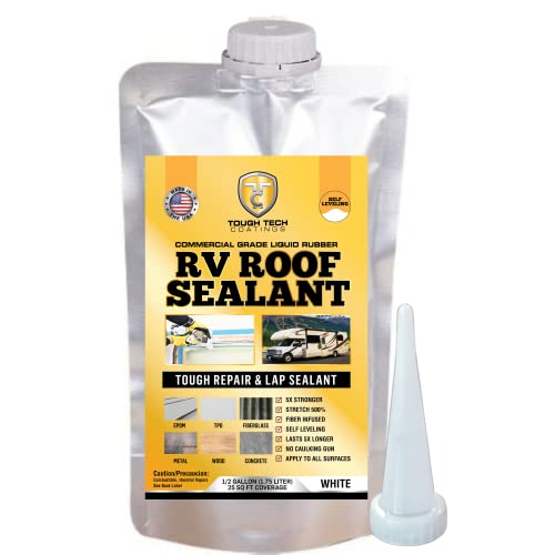 rv caulking sealant - Self-Leveling RV Lap Sealant, for RV and Camper Roof Repairs, Leaks, Seam, and Tears. No Waste Resealable Pouch with Caulking Nozzle. 1/4 Gallon Pouch for Mid to Large RVs