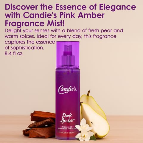 CANDIE'S Pink Amber Fragrance Mist - Sweet, Long-Lasting Perfume for Women, Luxurious All-Day Freshness, Ideal Body Cologne for Ladies, Feminine Scent, Lasts All Day, Must-Have Fragrance, 8.4 fl oz - Image 3