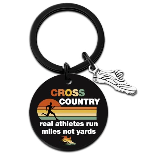 UVIBEW Cross Country Gifts Running Accessories for Men Cross Country Running Gifts for Runners Men Women Track And Field Accessories Inspirational Keychain