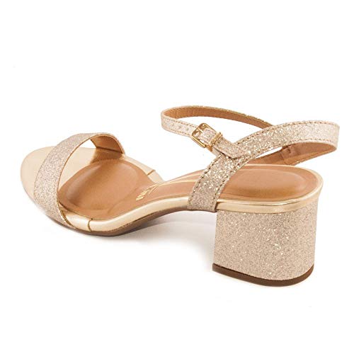 SANDÁLIA FEMININA VIZZANO SALTO BAIXO REF: 6291900 GLITTER-METALIZADO