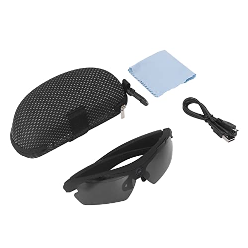 Sports Camera Glasses HD1080P Record Great Moments Support 256G Camera Sunglasses for Hiking Black
