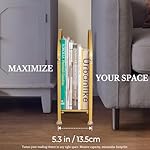 PUERSI Freestanding Magazine Holder – Modern Touch Handbag Design, Magazine Organizer Metal Rack for Books, Vinyl Record, Newspaper (Gold) - Image 3