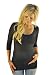 Mommylicious Black Seamless Scoop Neck Maternity Top (Black)