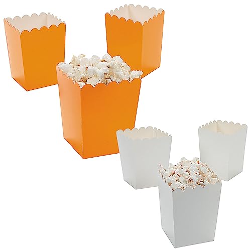 Mini Orange & White Popcorn Box Assortment Kit 48 Pieces