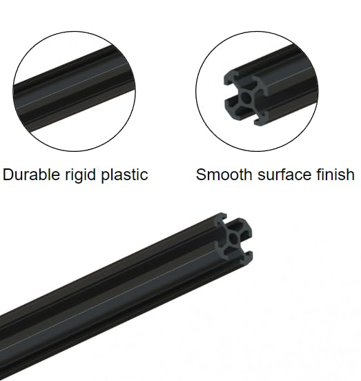 Image of XBEAMS 10pcs Rigid Lightweight Plastic T Slot 2020 Extrusion DIY (10, Black, 1000mm)
