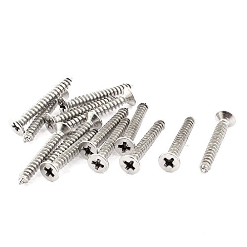 Tornillo autorroscante acero inoxidable 4mm x 30mm 14 pcs miniatura 1
