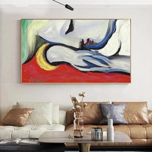Toile Picasso personnage abstrait grand format 75x150 cm haute qualité