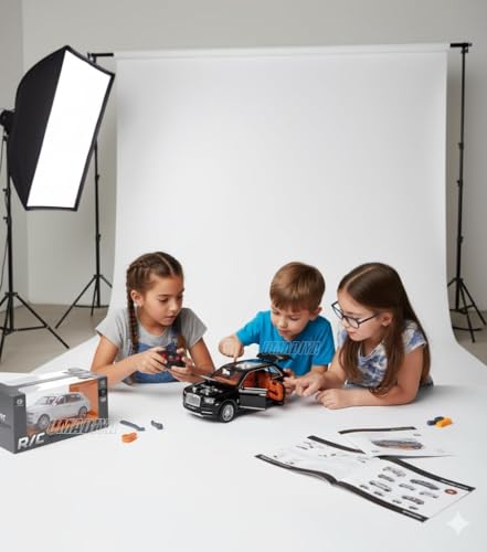 Image of Royals hub 1:22 Scale Rolls-Royce Cullinan Model Car with Smoke Fog & High Speed 7 Functions Metal Rechargeable Remote Control Car with Openable Doors, Spray Effect & Light for Kids Multi-Color