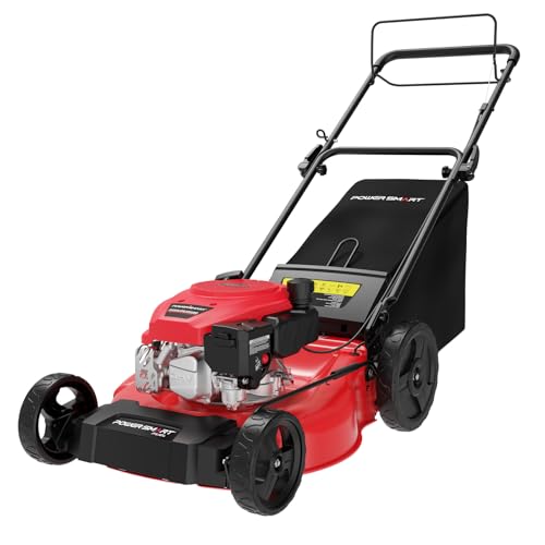 PowerSmart Self Propelled Gas Lawn Mower, 21-Inch with 170cc 4-Cycle OHV Engine 2-in-1 Rear-Wheel Drive Lawnmower with Bagging