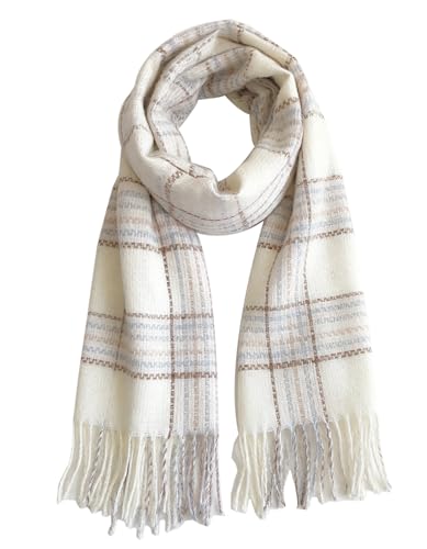 Mealah Winter Scarf for Women Men - Soft Warm Plaid Shawl with Tassels for Cold Weather and Evening Dresses L:70.9''*W:26.7''