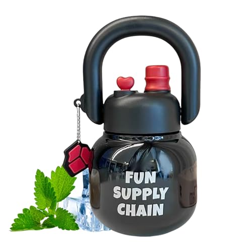 Botella isotérmica al vacío – 680 ml botella isotérmica de acero inoxidable con asa | Doble boquilla y tapón de pajita para camping, senderismo y picnic