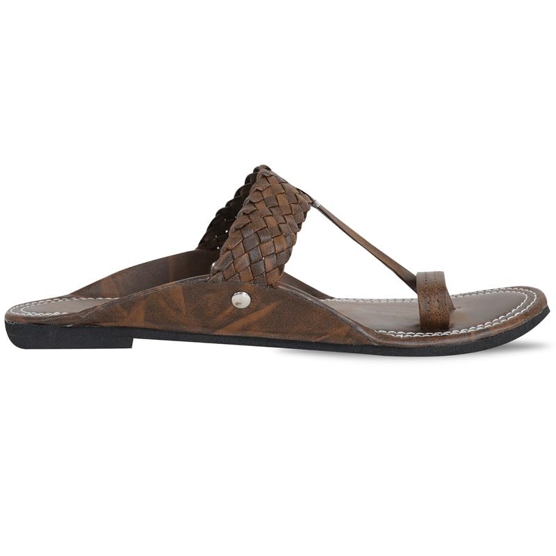 Image of DFR Ethnic Sandals For Boys Men, Comfortable Rajasthani Slippers