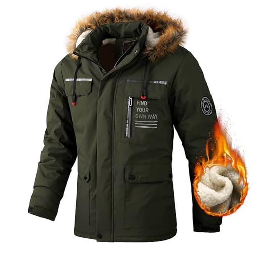 JIANROU Chaqueta de entretiempo para hombre, chaqueta de invierno, chaqueta de forro polar, chaqueta de manga larga, chaqueta de entretiempo, abrigo para hombre, chaqueta de invierno, chaqueta de