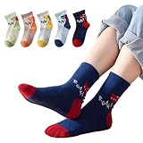 5Pack Boys Dinosaur Crew Socks Funny Cartoon Cotton Toddler Crazy Socks for Kids (US, Age, 0 Months, 1 Year, Green)