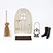showll Puppenhaus Möbel Zubehör Set, Miniatur Holztür Öllampe Teppichdecke Gummistiefel Kehrbesen Mini Haus Ornament Miniaturen Spiel Spielzeug Deko für Wichteltür/Wichtel
