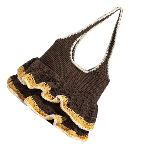 Sac de plage tricoté épaule - Grand cabas shopping femme et fille