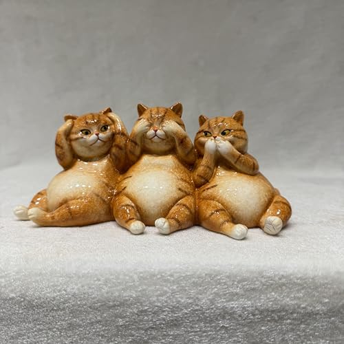 Image of AUGEN Polyresin Three Kitten Statue Showpiece for Home Decor Decoration and Gifting (1767F3, 9cm)