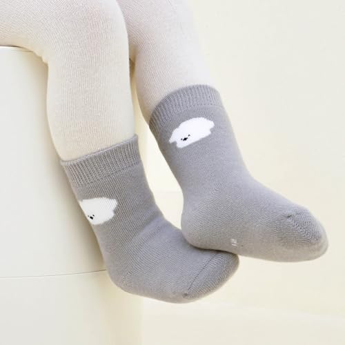 Belsmi Thick Baby Socks Kids Ankle Toddler Crew Socks with Grips Long Tube Stocking Warm Cotton Winter Socks 7
