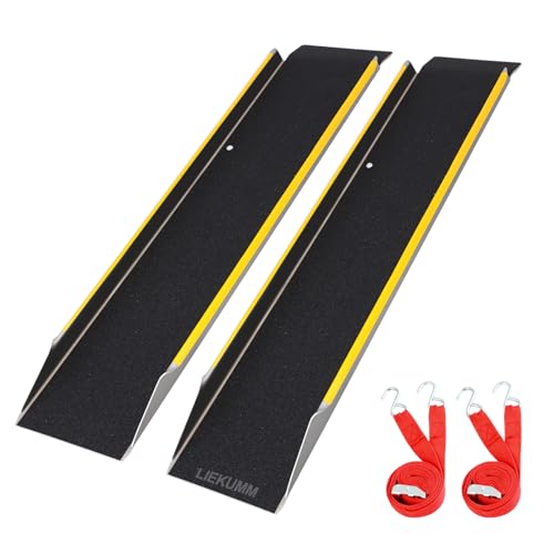 LIEKUMM Rampa de Carga Antideslizante de Aluminio para Motocicleta, ATV, Quadbike, Cortacésped y Remolque - 120 cm