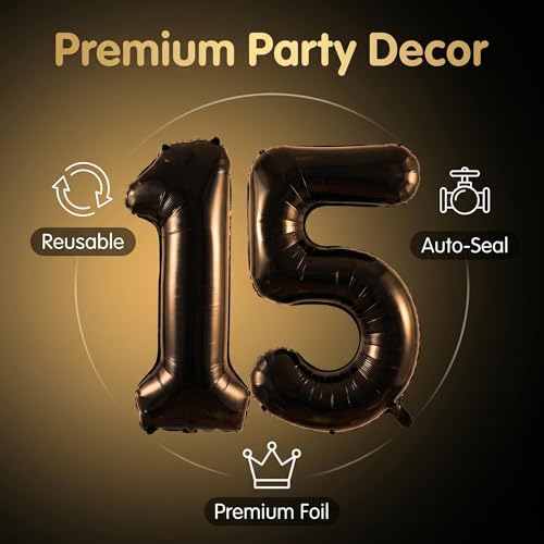 Image of YPSelected 32 Inch Large Foil Helium Number Balloon Birthday Wedding Party 0-9 (Black, 5)