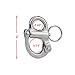 Douzime 2 Inches Fixed Bail Snap Shackle for Bracelet Sail Boat Yacht 316 Stainless Steel Silver 2 Pack