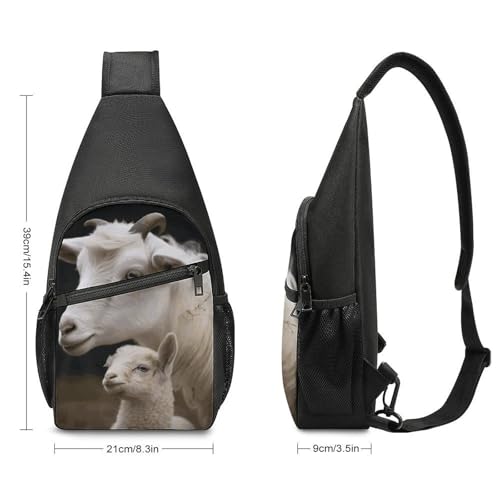 Bolso cruzado casual con diseño de oveja para mujer y hombre miniatura 2