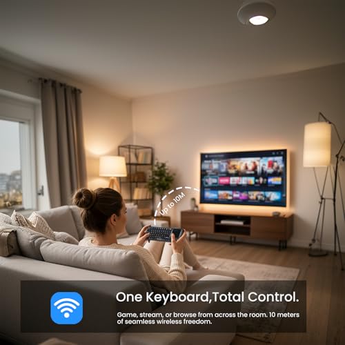 Mini teclado Bluetooth portátil con touchpad para controlar tu Smart TV desde el sofá 3