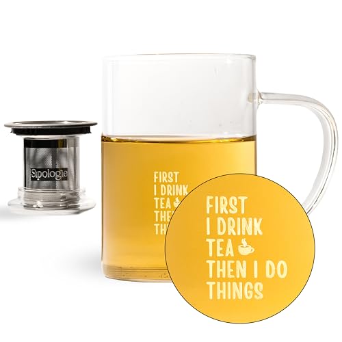 Image of Sipologie Inspire Tea Infuser Mug 350ml - First I Drink Tea
