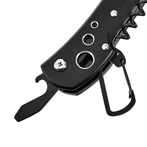 Amazon Basics 15-In-1 Stainless Steel Multitool Pocket Knife Safety Lock With Nylon Sheath, Black #TOP2