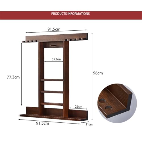 Support de queue de billard mural pour optimiser le rangement de 8 bâtons