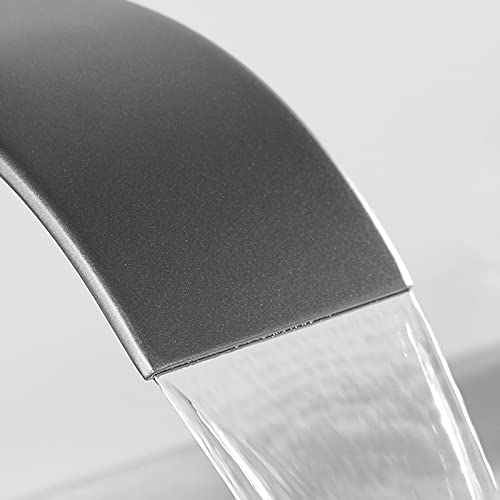 Robinet mitigeur de lavabo cascade gris laiton salle de bain - 5