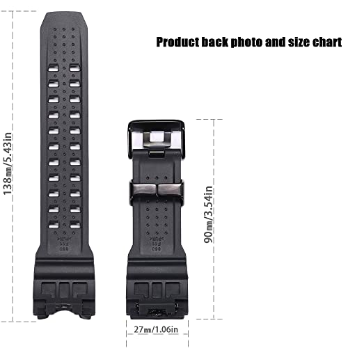 Resin Strap Compatible with Casio GWG1000 Mudmaster Men's Replacement Watch Band Stainless Steel Loop