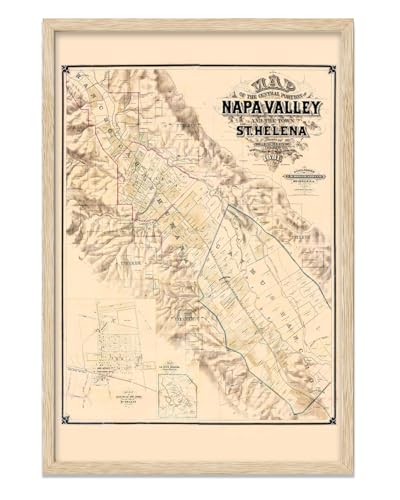 Napa Valley California 1881 Map Wall Art